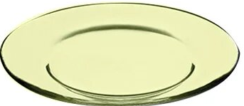 Стеклянная тарелка 195 мм  с крашенным дном желтая