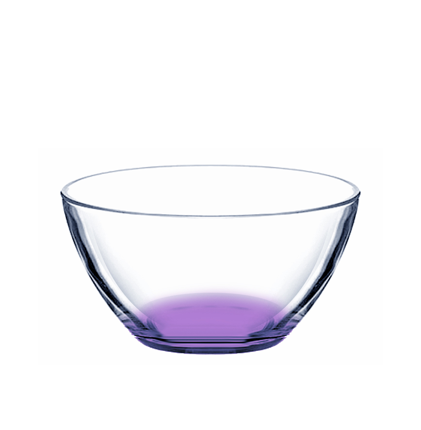 Стеклянный салатник  с крашенным дном фиолетовый