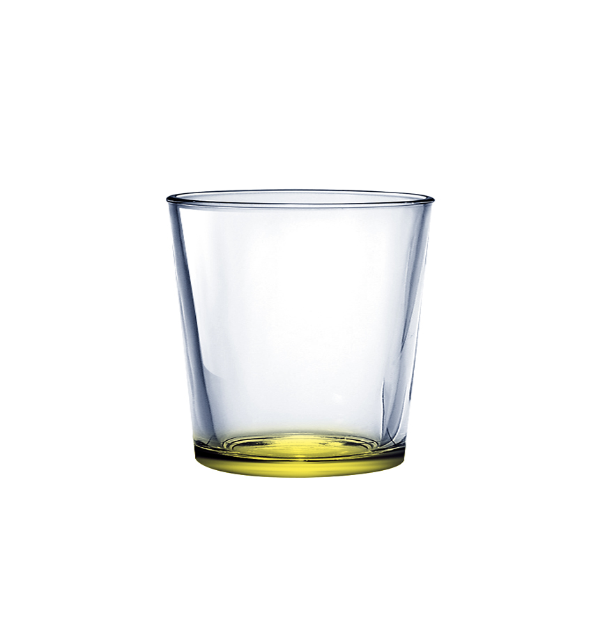 Стеклянный стакан 250 мл   с крашенным дном желтый