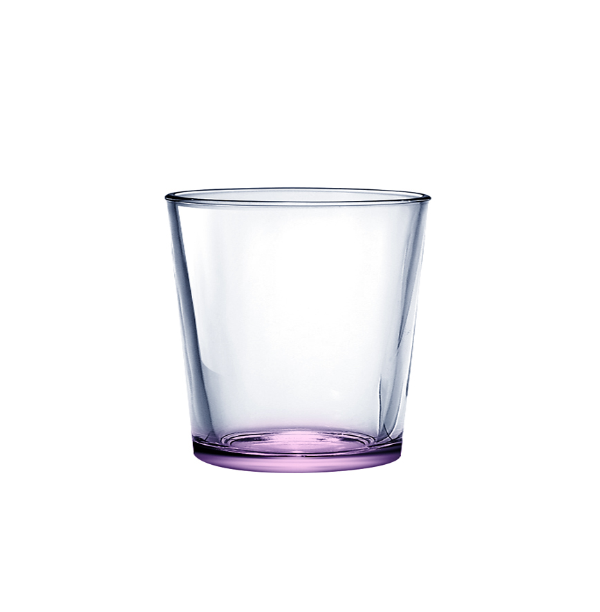 Стеклянный стакан 250 мл   с крашенным дном розовый