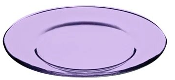 Стеклянная тарелка 195 мм  с крашенным дном фиолетовая