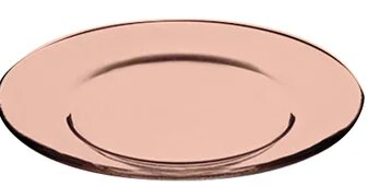 Стеклянная тарелка 260 мм  с крашенным дном оранжевая