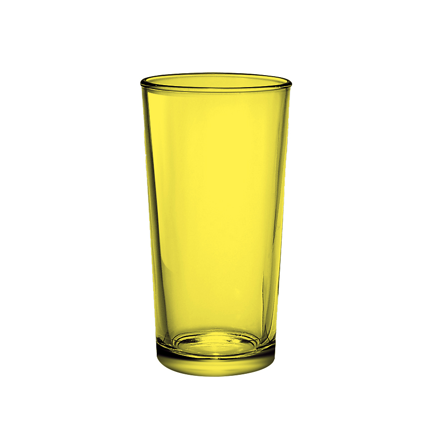 Стеклянный стакан 230 мл  желтый