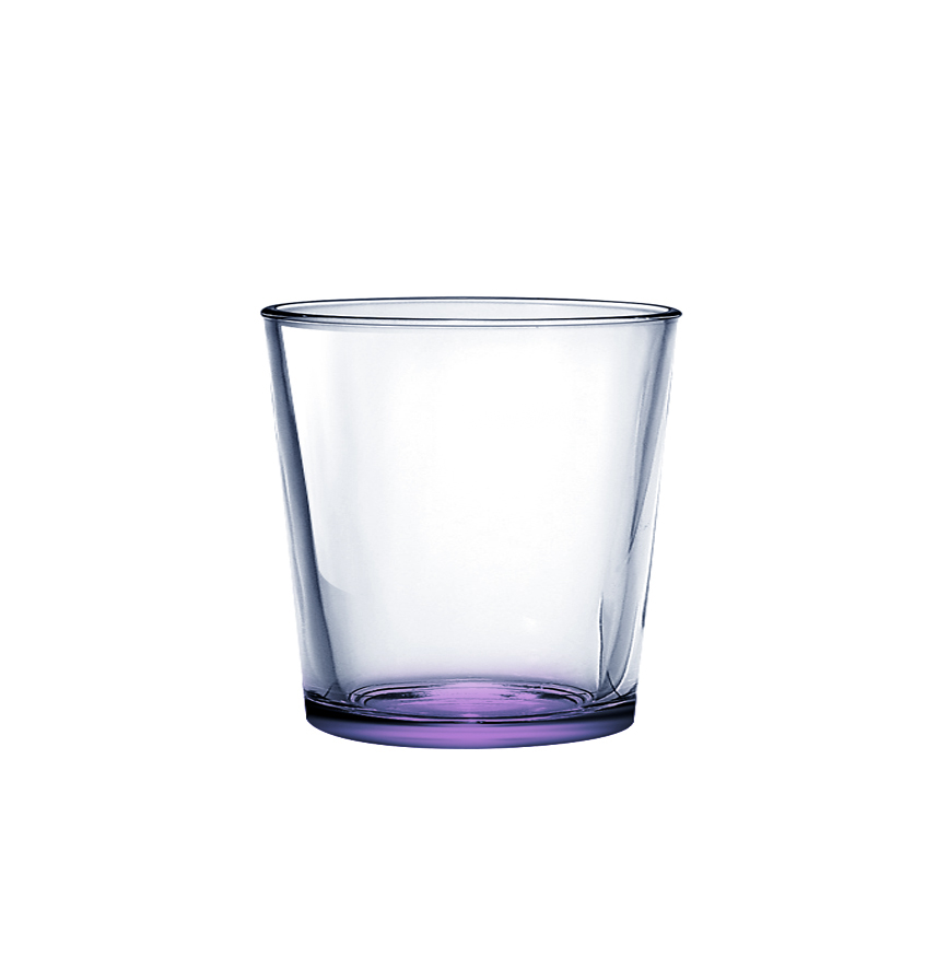 Стеклянный стакан 250 мл   с крашенным дном фиолетовый
