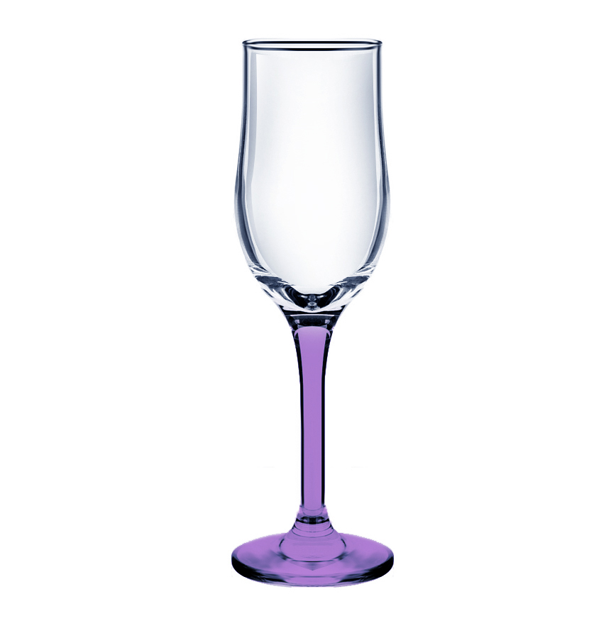 Бокал для шампанского 200 мл с крашенным дном фиолетовый