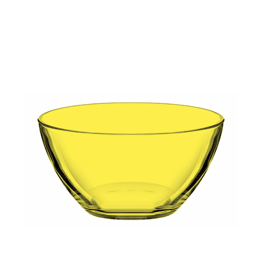 Стеклянный салатник  158 мм желтый