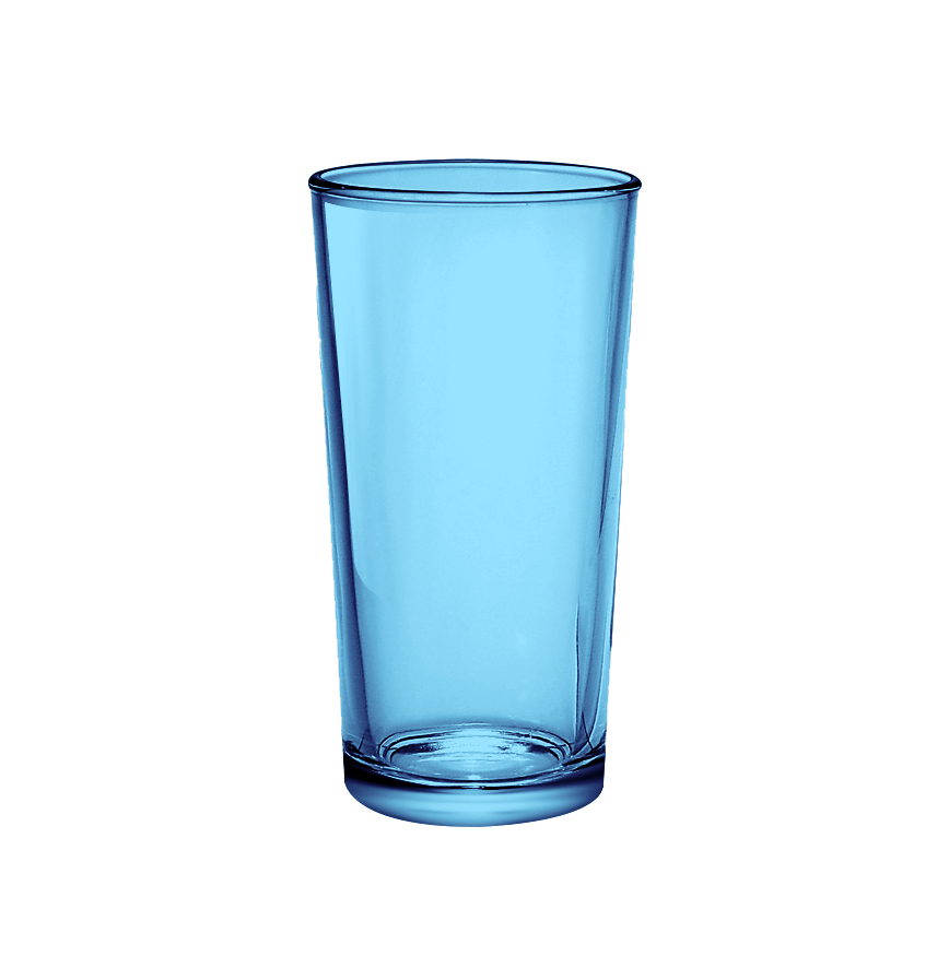 Стеклянный стакан 230 мл  голубой